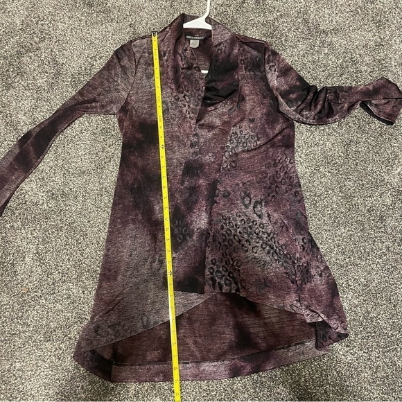 3/$20 Soft Works Purple Animal Print Cardigan - Picture 7 of 8